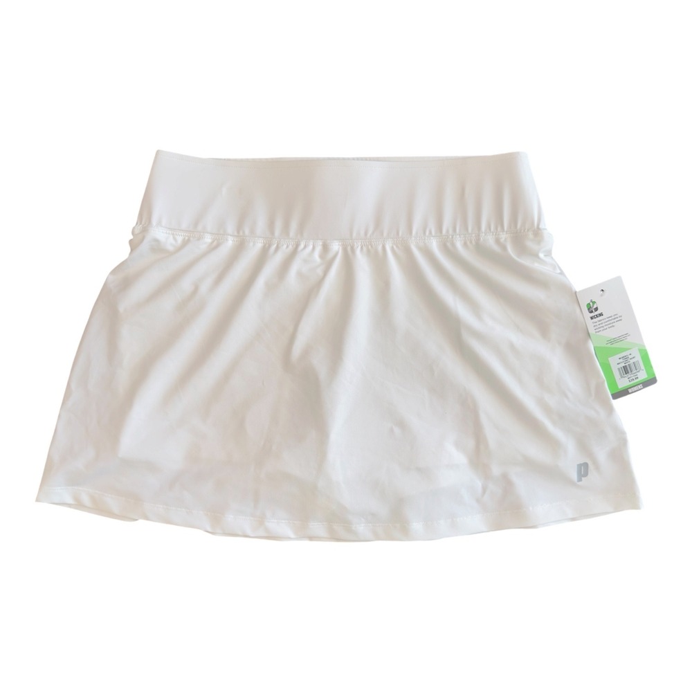 Prince Womens White Match Knit Skort Tennis Skirt WPT17200 Size Medium NWT